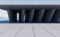 Abstract concrete buildings with open background, 3d rendering