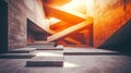 Abstract Concrete Stairway at Sunset Architectural Planning Royalty Free Stock Photo