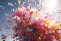 Abstract confetti explosion with a mix of Royalty Free Stock Photo