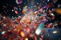 Abstract confetti explosion with a mix of Royalty Free Stock Photo
