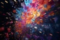 Abstract confetti explosion with a mix of Royalty Free Stock Photo