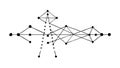 Abstract Connected Data Points Network, vector design Generative AI Royalty Free Stock Photo