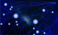 Abstract connected dots Network at Blue background. Royalty Free Stock Photo