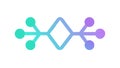 Abstract Connected Nodes Data Network Vector Icon, vector design Generative AI Royalty Free Stock Photo