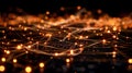 Abstract Connection Network: Data Stream, Digital Technology Royalty Free Stock Photo