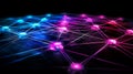 Abstract Connection Network: Glowing Nodes, Lines And Points Royalty Free Stock Photo