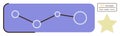 Abstract connection path with nodes, secure message code, and star symbol for quality or achievement Royalty Free Stock Photo