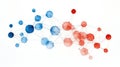 Abstract Connection Visualization with Red and Blue Circles Representing Data Networks and Links Royalty Free Stock Photo
