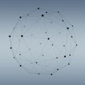 Abstract connection web sphere with spot and lines 3D rendering Royalty Free Stock Photo