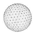 Abstract connection web sphere with spot and lines 3D rendering Royalty Free Stock Photo