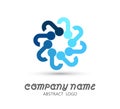 Abstract connectivity circle shape business company logo, internet, people connect logotype idea vector.