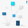 Abstract Connectivity Infographic Template with Blue Content Squares Timeline and Photo Placeholders Royalty Free Stock Photo