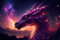 Abstract constellation dragon in the galaxy in art style