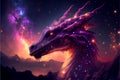 Abstract constellation dragon in the galaxy in art style