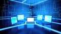 Abstract IT Consultancy Concept Image with Computer Endpoints