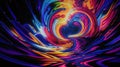 Abstract contemplative image in a quantum and psychedelic style with swirling patterns, fractal structures and abstract