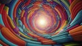 Abstract contemplative image in a quantum and psychedelic style with swirling patterns, fractal structures and abstract