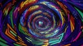 Abstract contemplative image in a quantum and psychedelic style with swirling patterns, fractal structures and abstract