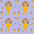 Abstract and Contemporary Digital Art colourful ice cream pattern