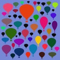 Abstract and contemporary digital art seamless balloons design