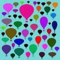 Abstract and contemporary digital art seamless balloons design