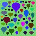 Abstract and contemporary digital art seamless balloons design