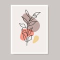 Abstract contemporary flower minimal modern vector design. Minimal abstract flower collection leaf