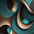 Abstract contemporary modern watercolor art. Minimalist teal, blue and brown shades illustration