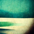 Abstract contemporary modern watercolor art. Minimalist teal and green shades illustration