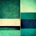 Abstract contemporary modern watercolor art. Minimalist teal and green shades illustration