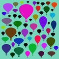 Abstract and contemporary digital art seamless balloons design