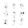 Abstract contemporary woman body vector collection. Minimal female silhouette, feminine figure, geometric shapes