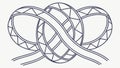 Abstract continuous looping ribbon, infinity symbol, vector design Generative AI Royalty Free Stock Photo