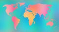 Abstract cool colors world map design