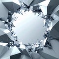 Abstract Cool Geometric Shattered Crystal Formation With White Center Royalty Free Stock Photo