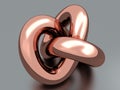 Abstract copper knot - 3D rendering Royalty Free Stock Photo