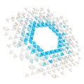 Abstract copyspace hexagon frame background isolated Royalty Free Stock Photo
