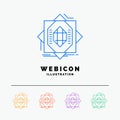 Abstract, core, fabrication, formation, forming 5 Color Line Web Icon Template isolated on white. Vector illustration