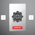 Abstract, core, fabrication, formation, forming Glyph Icon in Carousal Pagination Slider Design & Red Download Button