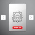 Abstract, core, fabrication, formation, forming Line Icon in Carousal Pagination Slider Design & Red Download Button