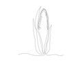 Abstract corn, continuous one line art drawing Royalty Free Stock Photo