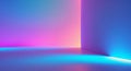 Abstract Corner with Gradient Lighting, Featuring Pink, Blue, and Cyan Tones. Royalty Free Stock Photo
