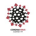 Abstract coronavirus bacteria cell icon, COVID -19 from fly agaric mushrooms on a white background. isolated object. Worldwide pan