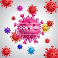 Abstract Coronavirus COVID-19 Design on Gradient Background