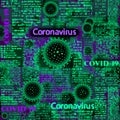 Abstract coronavirus virions.. Seamless vector image