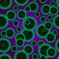 Abstract coronavirus virions.. Seamless vector image Vector image. Royalty Free Stock Photo