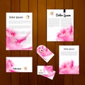 Abstract Corporate identity pink template. Vector company spots style for brandbook and guideline.