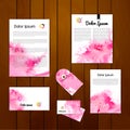 Abstract Corporate identity pink template. Vector company spots style for brandbook and guideline.