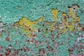 Abstract corroded colorful wallpaper grunge background iron rusty artistic wall peeling paint Royalty Free Stock Photo