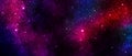 Abstract cosmic blue and purple background with stars and nebulae. Colorful stellar universe